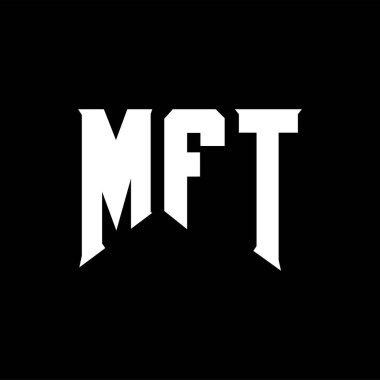 Teknoloji şirketi için MFT harf logosu tasarımı. MFT logo tasarımı siyah ve beyaz renk kombinasyonu. MFT logosu, MFT vektörü, MFT tasarımı, MFT simgesi, MFT alfabesi. MFT tipografi logosu tasarımı.