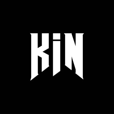 Teknoloji şirketi için KIN mektup logosu tasarımı. KIN logo tasarımı siyah ve beyaz renk kombinasyonu. KIN logosu, KIN vektörü, KIN tasarımı, KIN simgesi, KIN alfabesi. KIN tipografi logosu tasarımı.