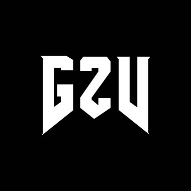 Teknoloji şirketi için GZV harf logosu tasarımı. GZV logo tasarımı siyah ve beyaz renk kombinasyonu. GZV logosu, GZV vektörü, GZV tasarımı, GZV simgesi, GZV alfabesi. GZV tipografi logosu tasarımı.