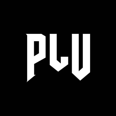 Teknoloji şirketi için PLU mektup logosu tasarımı. PLU logo tasarımı siyah ve beyaz renk kombinasyonu. PLU logosu, PLU vektörü, PLU tasarımı, PLU simgesi, PLU alfabesi. PLU tipografi logosu tasarımı.