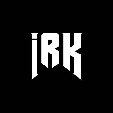 Teknoloji şirketi için IRK mektup logosu tasarımı. IRK logosu siyah-beyaz renk kombinasyonu tasarladı. IRK logosu, IRK vektörü, IRK tasarımı, IRK simgesi, IRK alfabesi. IRK tipografi logosu tasarımı.