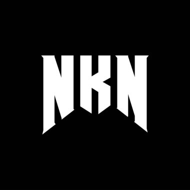 Teknoloji şirketi için NKN harf logosu tasarımı. NKN logo tasarımı siyah ve beyaz renk kombinasyonu. NKN logosu, NKN vektörü, NKN tasarımı, NKN simgesi, NKN alfabesi. NKN tipografi logosu tasarımı.