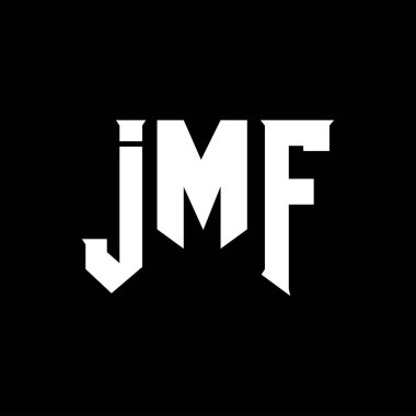 Teknoloji şirketi için JMF mektup logosu tasarımı. JMF logo tasarımı siyah ve beyaz renk kombinasyonu. JMF logosu, JMF vektörü, JMF tasarımı, JMF simgesi, JMF alfabesi. JMF tipografi logosu tasarımı.