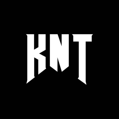 Teknoloji şirketi için KNT harf logosu tasarımı. KNT logo tasarımı siyah ve beyaz renk kombinasyonu. KNT logosu, KNT vektörü, KNT tasarımı, KNT simgesi, KNT alfabesi. KNT tipografi logosu tasarımı.