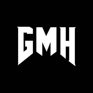 Teknoloji şirketi için GMH harf logosu tasarımı. GMH logo tasarımı siyah ve beyaz renk kombinasyonu. GMH logosu, GMH vektörü, GMH tasarımı, GMH simgesi, GMH alfabesi. GMH tipografi logosu tasarımı.