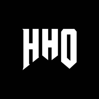 Teknoloji şirketi için HHO harf logosu tasarımı. HHO logo tasarımı siyah ve beyaz renk kombinasyonu. HHO logosu, HHO vektörü, HHO tasarımı, HHO simgesi, HHO alfabesi. HHO tipografi logosu tasarımı.