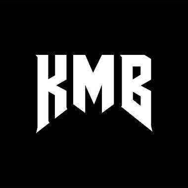 Teknoloji şirketi için KMB harf logosu tasarımı. KMB logo tasarımı siyah ve beyaz renk kombinasyonu. KMB logosu, KMB vektörü, KMB tasarımı, KMB simgesi, KMB alfabesi. KMB tipografi logosu tasarımı.