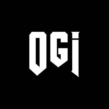 Teknoloji şirketi için OGI harf logosu tasarımı. OGI logo tasarımı siyah ve beyaz renk kombinasyonu. OGI logosu, OGI vektörü, OGI tasarımı, OGI simgesi, OGI alfabesi. OGI tipografi logosu tasarımı.