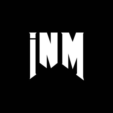 Teknoloji şirketi için INM mektup logosu tasarımı. INM logo tasarımı siyah ve beyaz renk kombinasyonu. INM logosu, INM vektörü, INM tasarımı, INM simgesi, INM alfabesi. INM tipografi logosu tasarımı.