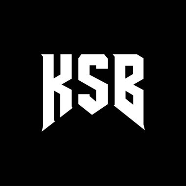 Teknoloji şirketi için KSB harf logosu tasarımı. KSB logo tasarımı siyah ve beyaz renk kombinasyonu. KSB logosu, KSB vektörü, KSB tasarımı, KSB simgesi, KSB alfabesi. KSB tipografi logosu tasarımı.