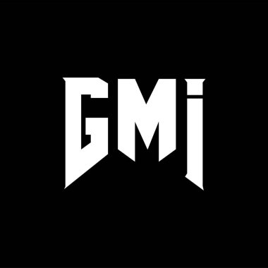 Teknoloji şirketi için GMI harf logosu tasarımı. GMI logo tasarımı siyah ve beyaz renk kombinasyonu. GMI logosu, GMI vektörü, GMI tasarımı, GMI simgesi, GMI alfabesi. GMI tipografi logosu tasarımı.