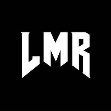 Teknoloji şirketi için LMR harf logosu tasarımı. LMR logo tasarımı siyah ve beyaz renk kombinasyonu. LMR logosu, LMR vektörü, LMR tasarımı, LMR simgesi, LMR alfabesi. LMR tipografi logosu tasarımı.