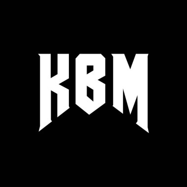 Teknoloji şirketi için KBM mektup logosu tasarımı. KBM logo tasarımı siyah ve beyaz renk kombinasyonu. KBM logosu, KBM vektörü, KBM tasarımı, KBM simgesi, KBM alfabesi. KBM tipografi logo tasarımı.