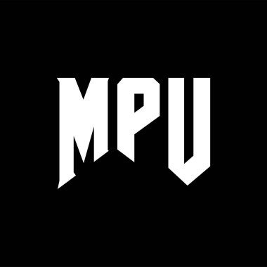 Teknoloji şirketi için MPU mektup logosu tasarımı. MPU logo tasarımı siyah-beyaz renk kombinasyonu. MPU logosu, MPU vektörü, MPU tasarımı, MPU simgesi, MPU alfabesi. MPU tipografi logosu tasarımı.