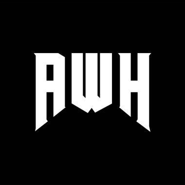 Teknoloji şirketi için AWH mektup logosu tasarımı. AWH logosu siyah ve beyaz renk kombinasyonu tasarladı. AWH logosu, AWH vektörü, AWH dizaynı, AWH simgesi, AWH alfabesi. AWH tipografi logosu tasarımı.