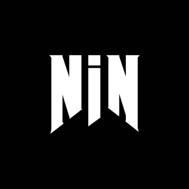 Teknoloji şirketi için NIN mektup logosu tasarımı. NIN logo tasarımı siyah ve beyaz renk kombinasyonu. NIN logosu, NIN vektörü, NIN tasarımı, NIN simgesi, NIN alfabesi. NIN tipografi logosu tasarımı.