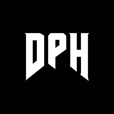 Teknoloji şirketi için DPH mektup logosu tasarımı. DPH logosu siyah ve beyaz renk kombinasyonu tasarladı. DPH logosu, DPH vektörü, DPH tasarımı, DPH simgesi, DPH alfabesi. DPH tipografi logosu tasarımı.