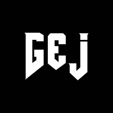 Teknoloji şirketi için GEJ mektup logosu tasarımı. GEJ logo tasarımı siyah-beyaz renk kombinasyonu. GEJ logosu, GEJ vektörü, GEJ tasarımı, GEJ simgesi, GEJ alfabesi. GEJ tipografi logosu tasarımı.