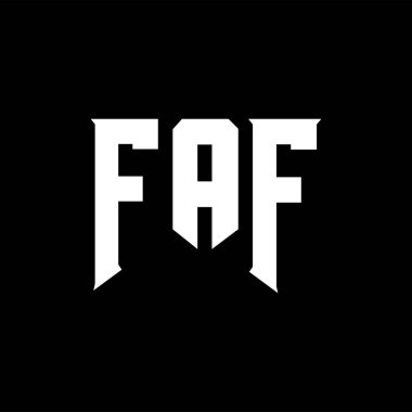 Teknoloji şirketi için FAF mektup logosu tasarımı. FAF logo tasarımı siyah ve beyaz renk kombinasyonu. FAF logosu, FAF vektörü, FAF tasarımı, FAF simgesi, FAF alfabesi. FAF tipografi logosu tasarımı.