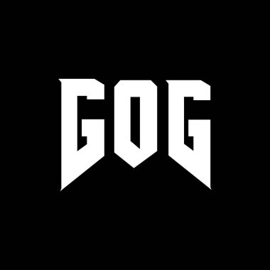 Teknoloji şirketi için GOG harf logosu tasarımı. GOG logo tasarımı siyah ve beyaz renk kombinasyonu. GOG logosu, GOG vektörü, GOG tasarımı, GOG simgesi, GOG alfabesi. GOG tipografi logo tasarımı.