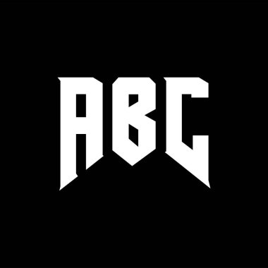 Teknoloji şirketi için ABC mektup logosu tasarımı. ABC logo tasarımı siyah ve beyaz renk kombinasyonu. ABC logosu, ABC vektörü, ABC tasarımı, ABC simgesi, ABC alfabesi. ABC tipografi logosu tasarımı.