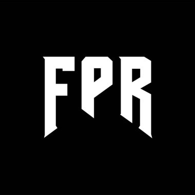 Teknoloji şirketi için FPR mektup logosu tasarımı. FPR logo tasarımı siyah-beyaz renk kombinasyonu. FPR logosu, FPR vektörü, FPR tasarımı, FPR simgesi, FPR alfabesi. FPR tipografi logosu tasarımı.