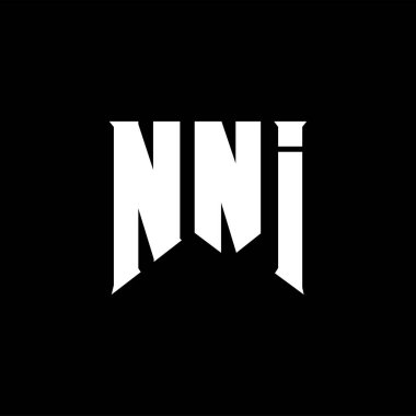 Teknoloji şirketi için NNI harf logosu tasarımı. NNI logosu siyah-beyaz renk kombinasyonu tasarladı. NNI logosu, NNI vektörü, NNI tasarımı, NNI simgesi, NNI alfabesi. NNI tipografi logosu tasarımı.