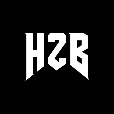 Teknoloji şirketi için HZB harf logosu tasarımı. HZB logosu siyah-beyaz renk kombinasyonu tasarladı. HZB logosu, HZB vektörü, HZB tasarımı, HZB simgesi, HZB alfabesi. HZB tipografi logosu tasarımı.