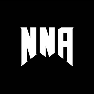 Teknoloji şirketi için NNA mektup logosu tasarımı. NNA logosu siyah-beyaz renk kombinasyonu tasarladı. NNA logosu, NNA vektörü, NNA dizaynı, NNA simgesi, NNA alfabesi. NNA tipografi logosu tasarımı.