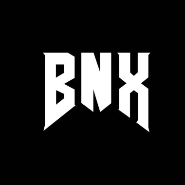 Teknoloji şirketi için BNX harf logosu tasarımı. BNX logo tasarımı siyah ve beyaz renk kombinasyonu. BNX logosu, BNX vektörü, BNX tasarımı, BNX simgesi, BNX alfabesi. BNX tipografi logosu tasarımı.