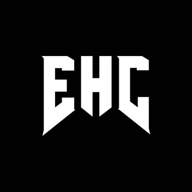 Teknoloji şirketi için EHC mektup logosu tasarımı. EHC logo tasarımı siyah ve beyaz renk kombinasyonu. EHC logosu, EHC vektörü, EHC tasarımı, EHC simgesi, EHC alfabesi. EHC tipografi logosu tasarımı.