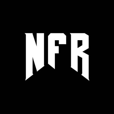Teknoloji şirketi için NFR mektup logosu tasarımı. NFR logo tasarımı siyah ve beyaz renk kombinasyonu. NFR logosu, NFR vektörü, NFR tasarımı, NFR simgesi, NFR alfabesi. NFR tipografi logosu tasarımı.