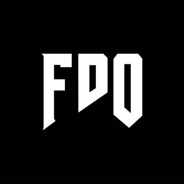 Teknoloji şirketi için FDO mektup logosu tasarımı. FDO logo tasarımı siyah ve beyaz renk kombinasyonu. FDO logosu, FDO vektörü, FDO tasarımı, FDO simgesi, FDO alfabesi. FDO tipografi logosu tasarımı.
