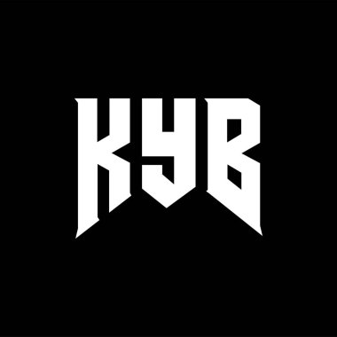 Teknoloji şirketi için KYB harf logosu tasarımı. KYB logo tasarımı siyah ve beyaz renk kombinasyonu. KYB logosu, KYB vektörü, KYB tasarımı, KYB simgesi, KYB alfabesi. KYB tipografi logosu tasarımı.