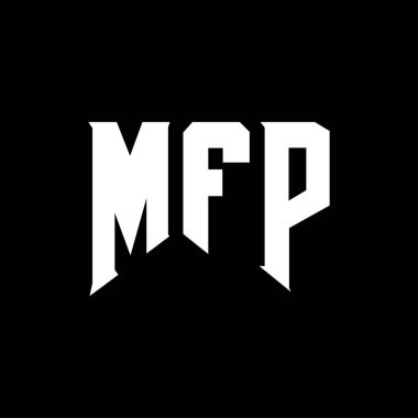 Teknoloji şirketi için MFP harf logosu tasarımı. MFP logo tasarımı siyah ve beyaz renk kombinasyonu. MFP logosu, MFP vektörü, MFP tasarımı, MFP simgesi, MFP alfabesi. MFP tipografi logosu tasarımı.