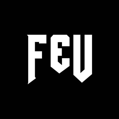 Teknoloji şirketi için FEU mektup logosu tasarımı. FEU logo tasarımı siyah-beyaz renk kombinasyonu. FEU logosu, FEU vektörü, FEU tasarımı, FEU simgesi, FEU alfabesi. FEU tipografi logosu tasarımı.