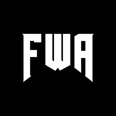 FWA teknoloji şirketi için mektup logosu tasarımı. FWA logo tasarımı siyah ve beyaz renk kombinasyonu. FWA logosu, FWA vektörü, FWA tasarımı, FWA simgesi, FWA alfabesi. FWA tipografi logosu tasarımı.