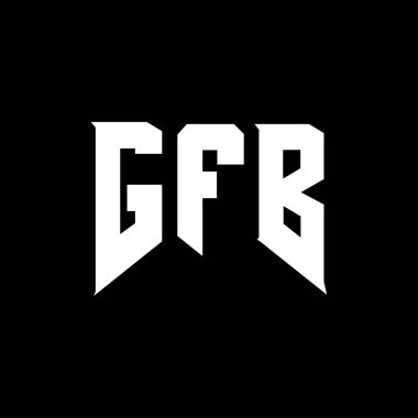 GFB letter logo design for technology company. GFB logo design black and white color combination. GFB logo, GFB vector, GFB design, GFB icon, GFB alphabet. GFB typography logo design. clipart