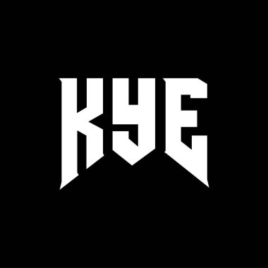 Teknoloji şirketi için KYE mektup logosu tasarımı. KYE logo tasarımı siyah ve beyaz renk kombinasyonu. KYE logosu, KYE vektörü, KYE tasarımı, KYE simgesi, KYE alfabesi. KYE tipografi logosu tasarımı.