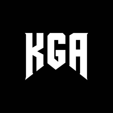 KGA letter logo design for technology company. KGA logo design black and white color combination. KGA logo, KGA vector, KGA design, KGA icon, KGA alphabet. KGA typography logo design. clipart