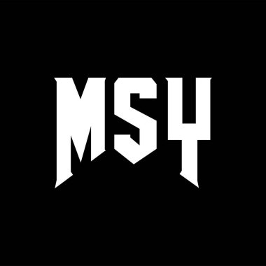 Teknoloji şirketi için MSY mektup logosu tasarımı. MSY logo tasarımı siyah ve beyaz renk kombinasyonu. MSY logosu, MSY vektörü, MSY tasarımı, MSY simgesi, MSY alfabesi. MSY tipografi logosu tasarımı.