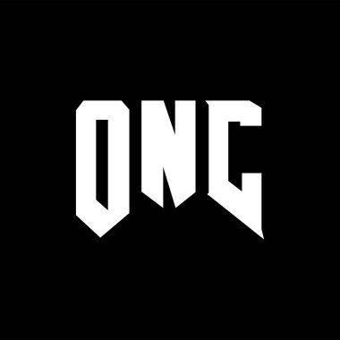 Teknoloji şirketi için ONC mektup logosu tasarımı. ONC logo tasarımı siyah ve beyaz renk kombinasyonu. ONC logosu, ONC vektörü, ONC tasarımı, ONC simgesi, ONC alfabesi. ONC tipografi logosu tasarımı.