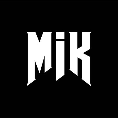 Teknoloji şirketi için MIK mektup logosu tasarımı. MIK logo tasarımı siyah-beyaz renk kombinasyonu. MIK logosu, MIK vektörü, MIK tasarımı, MIK simgesi, MIK alfabesi. MIK tipografi logosu tasarımı.