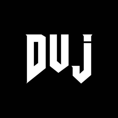 DUJ teknoloji şirketi için logo tasarımı. DUJ logo tasarımı siyah-beyaz renk kombinasyonu. DUJ logosu, DUJ vektörü, DUJ tasarımı, DUJ simgesi, DUJ alfabesi. DUJ tipografi logosu tasarımı.