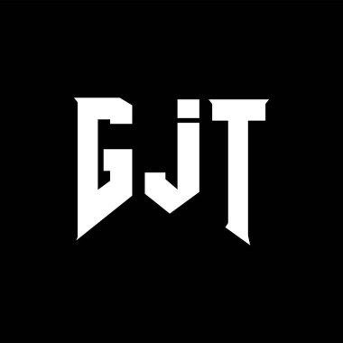 Teknoloji şirketi için GJT harf logosu tasarımı. GJT logo tasarımı siyah ve beyaz renk kombinasyonu. GJT logosu, GJT vektörü, GJT tasarımı, GJT simgesi, GJT alfabesi. GJT tipografi logosu tasarımı.