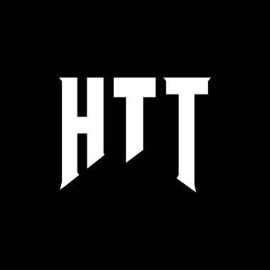 Teknoloji şirketi için HTT mektup logosu tasarımı. HTT logo tasarımı siyah ve beyaz renk kombinasyonu. HTT logosu, HTT vektörü, HTT tasarımı, HTT simgesi, HTT alfabesi. HTT tipografi logosu tasarımı.
