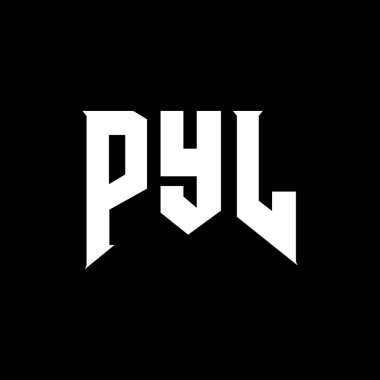 Teknoloji şirketi için PYL harf logosu tasarımı. PYL logo tasarımı siyah ve beyaz renk kombinasyonu. PYL logosu, PYL vektörü, PYL tasarımı, PYL simgesi, PYL alfabesi. PYL tipografi logosu tasarımı.