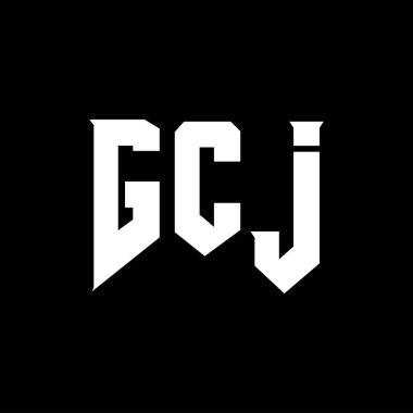 Teknoloji şirketi için GCJ mektup logosu tasarımı. GCJ logo tasarımı siyah ve beyaz renk kombinasyonu. GCJ logosu, GCJ vektörü, GCJ tasarımı, GCJ simgesi, GCJ alfabesi. GCJ tipografi logo tasarımı.