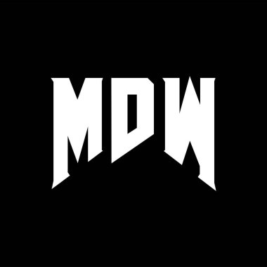 Teknoloji şirketi için MDW harf logosu tasarımı. MDW logo tasarımı siyah ve beyaz renk kombinasyonu. MDW logosu, MDW vektörü, MDW tasarımı, MDW simgesi, MDW alfabesi. MDW tipografi logosu tasarımı.