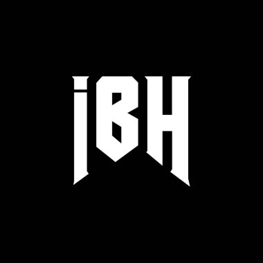 Teknoloji şirketi için IBH mektup logosu tasarımı. IBH logo tasarımı siyah-beyaz renk kombinasyonu. IBH logosu, IBH vektörü, IBH tasarımı, IBH simgesi, IBH alfabesi. IBH tipografi logosu tasarımı.